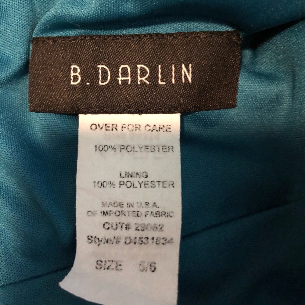 B Darlin Teal Lace Sleeveless Dress, Size 5/6 - Picture 8 of 9